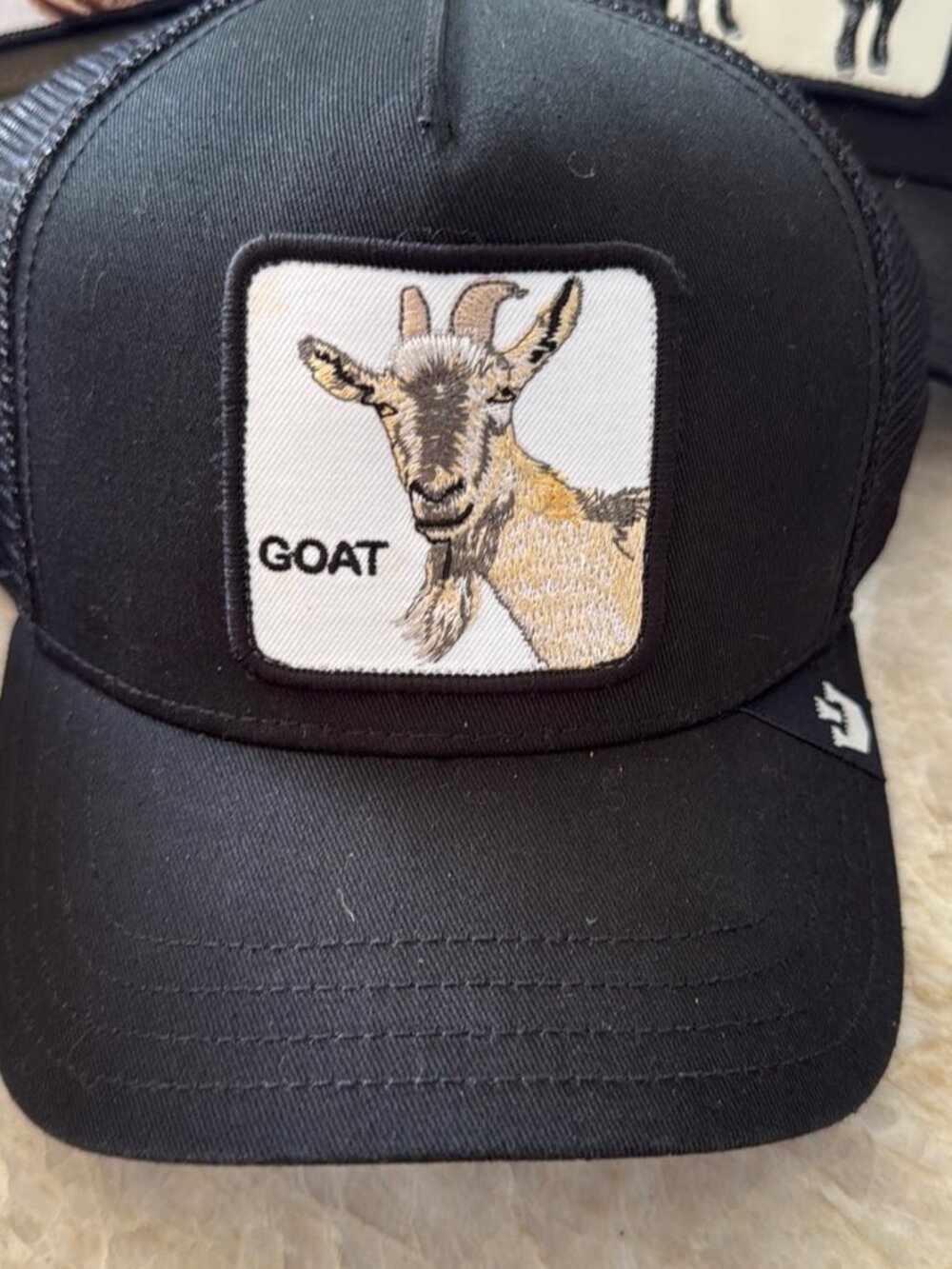 Goorin GOAT Patch Trucker Cap in black